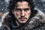 Placeholder: Jon Snow in 4k realistic anime artstyle, winter them, close picture, rain, fantasy world, intricate details, highly detailed, high details, detailed portrait, masterpiece,ultra detailed, ultra quality