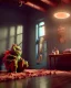 Placeholder: Room scene with color hair monster, Steven Spielberg style, realistic photo, sweet, concept art, smooth, unreal engine 5, god lights, ray tracing, RTX, lumen lighting, ultra detail, volumetric lighting, 3d.