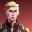 Placeholder: blond man samurai with cyborg body and braid