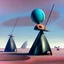 Placeholder: Odd spindle-shaped objects scattered over an arid wasteland in Yves Tanguy style