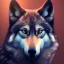 Placeholder: black wolf, black, masterpiece, expert, 8K, hyperrealism, sharp focus, cinematic lighting, blue