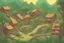 Placeholder: قرية ليل غابة خلفية لعبة كرتونية