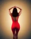 Placeholder: akvarel, woman body red, and golden, abstract, curvy, pastels, light, beautiful curves, woman from back, rosa, circle, back, spine, light, pastel