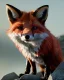 Placeholder: A fantasy fox made up of rocks with green eyes , fantasy , unreal engine, realistic