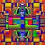 Placeholder: robot portrait in Kente, cinematic, Rubik's cube, african pattern symbols, engraved, 8k quality