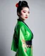 Placeholder: latex rubber green geisha asian kimono wetsuit