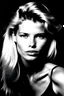 Placeholder: beauty german model without clothes, claudia schiffer, hyper-feminine, pronounced feminine features, color or b&w photo, 1990s, beautiful skin, supermodels, natural, bod, black studio background, hot movie scene, helmut newton, brigitte bardot, wild look , without