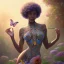 Placeholder: butterfly black woman in a garden, colorful, intricate, elegant, highly detailed, digital painting, artstation, concept art, smooth, sharp focus, illustration, art by artgerm and greg rutkowski and alphonse mucha