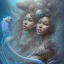 Placeholder: sango fantasy, fantasy magic, intricate, sharp focus, illustration, highly detailed, digital painting, concept art, matte, artgerm and paul lewin and kehinde wiley, masterpiece sexy lips Hawaiian afro lips African lady body mermaid lionfish head blue space lady beach sea under water mermaid seaweed