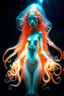 Placeholder: feral ginger girl squid ghost with a weird illusion glowing and shining
