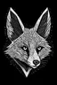 Placeholder: Black and white abstract fox head