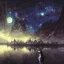 Placeholder: Amazing starry night above a Breathtaking cityscape by the lake, stunning reflection, full Moon, stars, milky way!!!" a breathtaking artwork by Brian Froud, Ferez, Arthur Rackham, Beeple, Epic scale, highly detailed, clear environment, triadic colors cinematic light 16k resolution, trending on artstation