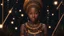 Placeholder: little very young Zulu girl, peaceful, gentle, confident, calm, wise, happy, facing camera, head and shoulders, traditional Zulu costume, perfect eyes, exquisite composition, night scene, fireflies, moon, stars, beautiful intricate insanely detailed octane render, trending on artstation, 8k artistic photography, photorealistic concept art, soft natural volumetric cinematic perfect light, chiaroscuro, award-winning photograph, masterpiece, Raphael, Caravaggio, Bouguereau, Alma-Tadema