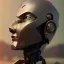 Placeholder: Robot cute profile head portrait, warrior costume, village, meditation, 8k quality