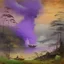 Placeholder: A purple Japanese empire with a toxic river and noxious smoke painted by George Inness