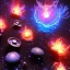 Placeholder: Spherical Frost metal magic armoured lightning Mycelium MUSHROOMS stars galaxy SPACE lANDSCAPE BURNING IN BLUE FLAMES hellfire abyss math chaos blob