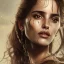 Placeholder: best quality, realistic lighting, masterpiece portrait of Penelope Cruz from pirates of the Caribbean, details, light dusting of freckles,wet luscious lips, shot from above, simple chain hauberk, warhammerVector art matte painting digital illustration 3D shading CryEngine Behance HD 3Delight