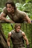 Placeholder: hot man fighting in the hunger games, saving the woman he loves