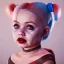 Placeholder: Cute baby character harley quinn, photo realistic, unreal engine, cinematic lighting 8k --v 4