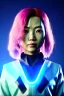 Placeholder: portrait, Asian cyborg woman, samurai warrior :: symmetry photography, cyberpunk style, pink hair, wires conveying, perfect eyes, samurai helmet, tiger mask, black samurai army, katana, japanese traditional ornaments, pink, white, black, glow eyes, cinematic, Ultra realistic, dark scene, soft color, highly detailed, unreal engine 5, RTX, ultra detail, 3d, finely drawn, high definition.