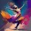 Placeholder: Revolution, dream of freedom, hope, colorful dancer, woman, digital art