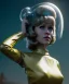 Placeholder: Ultra Realistic retro sci-fi image from 1960, many people looking to sweet young woman Jane Fonda, dress with tight latex coat and retro glass helmet, Retro sci-fi style, soft color, highly detailed, unreal engine 5, ray tracing, RTX, lumen lighting, ultra detail, volumetric lighting, 3d, finely drawn, high definition, high resolution.