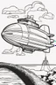 Placeholder: coloring page for kids, ZEPPELIN, thick outline, low details, no shading, no color