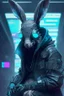 Placeholder: cyber punk hacker rabbit watch dogs style humanoid