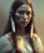 Placeholder: girl, cute, beautiful, Native American, head and shoulders portrait, 8k resolution concept art portrait by Greg Rutkowski, Artgerm, WLOP, Alphonse Mucha dynamic lighting hyperdetailed intricately detailed Splash art trending on Artstation triadic colors Unreal Engine 5 volumetric lighting, long hair, brown eyes, black hair, clean face