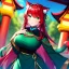 Placeholder: Clear focus, 8k, cat girl, high quality, detailed, red hair, green eyes, beautiful lighting, vibrant colors, Shrine Maiden clothes