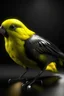 Placeholder: In Ultra Realistic 32k UHDR Photography Description: - of a canary in carbon fiber. - feathers - beak - talons