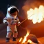 Placeholder: astronaut cooking marshmallows on barbecue from mars unreal engine 5, octan render