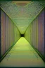 Placeholder: the prison of linear time; surrealistic optical art; vivid palette