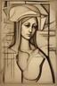 Placeholder: Lady; Leonardo Da Vinci; cubism