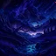 Placeholder: landscape, epic, intricate details, high detail, stars , deep blue and purple