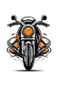 Placeholder: LOGO design, motorcycle, The front half of the car, flat style, 2d , white background, vector