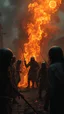 Placeholder: Bosch painting style hell fire people in it are torturing dramatic scary scary, cinematic 8k high resolution, great photography