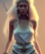 Placeholder: Gipsy, beautiful, curvy body, white fabric dress, beautiful long hair, bandana, long earings, head and shoulders portrait, holding tarot card, 8k resolution concept art portrait by Greg Rutkowski, Unreal Engine 5 volumetric lighting