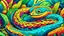 Placeholder: fantasy cartoon style illustration: vibrant scales from a sleepy snake