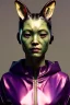 Placeholder: Medium Close Up Portrait, Front image. cyberpunk, rabbit mask, Asian woman, pink hair. latex tracksuit. Red, black, gold, color. Anime style. Color background, photo studio. Avatar image, highly detailed, concept art, smooth, unreal engine 5, god rays, ray tracing, RTX, lumen lighting, ultra detail, volumetric lighting, 3d, finely drawn, high definition, high resolution.