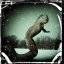 Placeholder: cryptid creature in the snow polaroid vintage style realistic