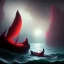 Placeholder: Charon in his boat on the river Styx, red black purple colours, 8k, high definition, fantasy art