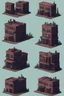 Placeholder: sprite sheet, pixel art, a abandoned virtual city.