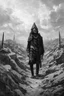 Placeholder: tom lee ethereum in the trenches seeing the future in the style of surrealism black and white