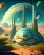 Placeholder: A futuristic Martian colony with dome habitats, astronauts tending to space gardens, and a majestic view of Earth rising in the sky.