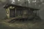 Placeholder: , administrative large cabin, overgrown, post-apocalyptic, comic book,