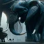 Placeholder: xenomorph elephant hybrid, photorealism, movie screen capture, horror, sci-fi, retrofuturism,