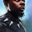 Placeholder: Fantasy, olamide as black panther, heroic, award winning, insanely detailed, sunlit, realistic, ocean,acrylic paint, 8k resolution, hdr, trident