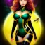 Placeholder: ultra detailed fullbody portrait of beautiful busty Wasp Marvel Universe, wearing Black and yellow skintight costume, extremely detailed digital painting, intrincate, extremely detailed smiling face,crystal clear Big Green eyes, in the style of gabrielle del otto , mystical colors , perfectly centered image, perfect composition, rim light, beautiful lighting,8k, stunning scene, raytracing