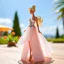Placeholder: Barbie doll in papercraft style, in the sun